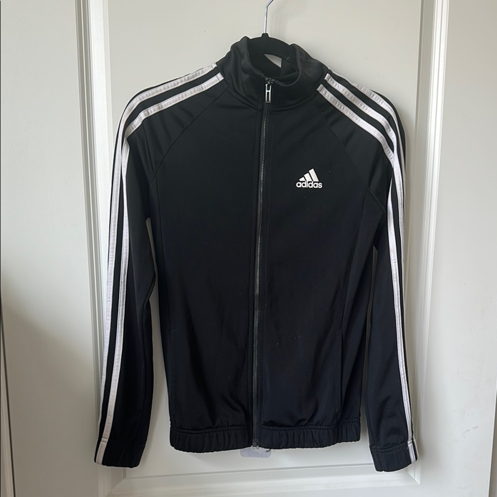 Adidas Black Jacket with White Accents